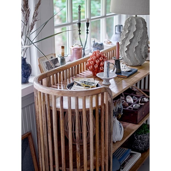 Бежова настолна лампа с текстилен абажур (височина 64 cm) Natika – Bloomingville-image-1