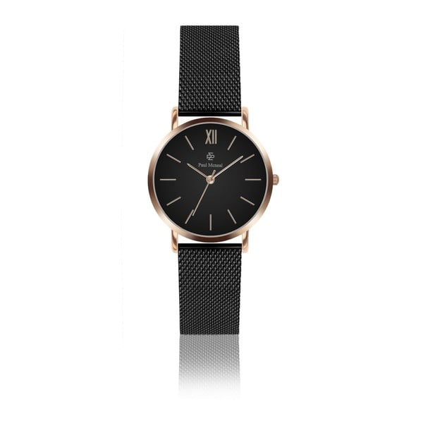 Dámské hodinky s černým řemínkem z nerezové oceli Paul McNeal, ⌀ 3,6 cm