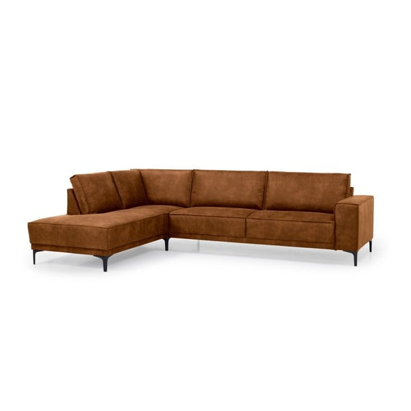 Светлокафяв ъглов диван от изкуствена кожа (ляв ъгъл) Copenhagen - Scandic-image-2