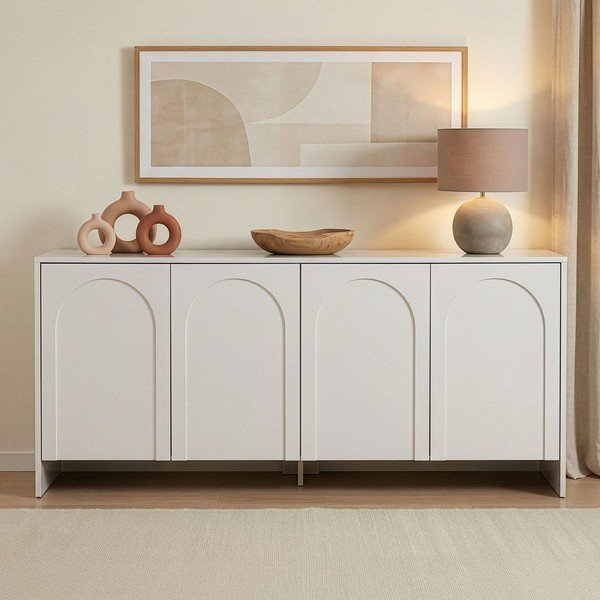 Бял скрин 180x80x45 cm Arlen  – Kalune Design-image-1