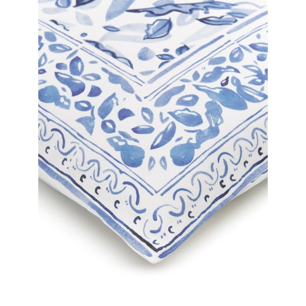 Синьо и бяло спално бельо за единично легло от памучен сатен , 155 x 220 cm Ryle - Westwing Collection-image-3