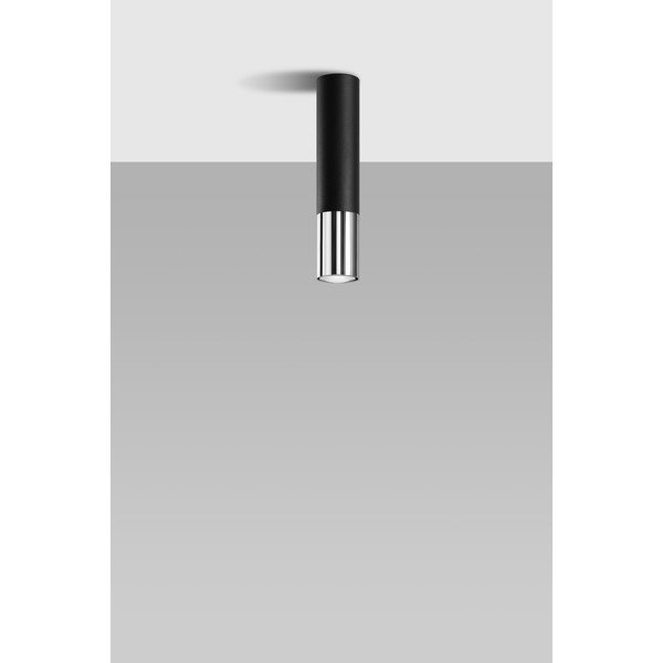 Черно/сребристo метално осветително тяло за таван ø 6 cm Longbot – Sollux-image-2