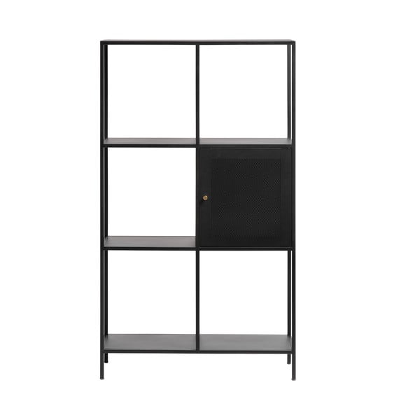 Черна метална етажерка за книги 80x138 cm Malibu - Unique Furniture
