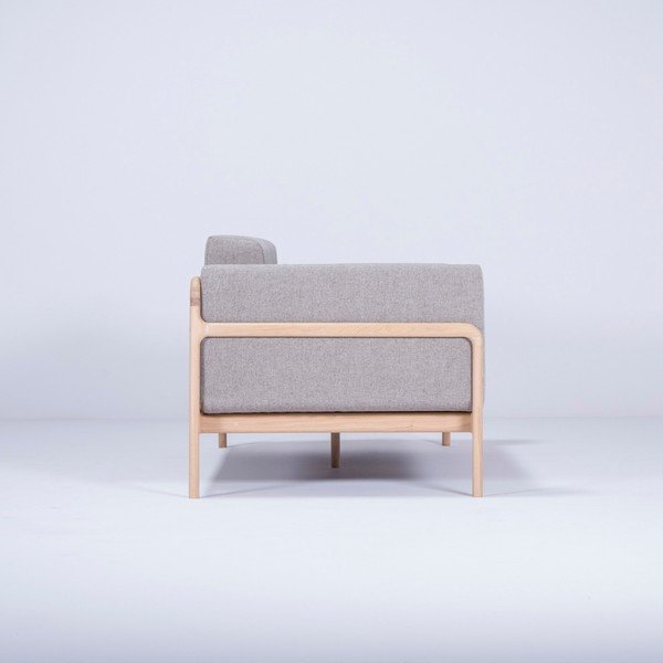 Сив диван с масивна дъбова конструкция , 180 см Fawn - Gazzda-image-3