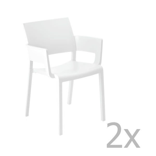 Комплект от 2 бели градински стола Fiona - Resol