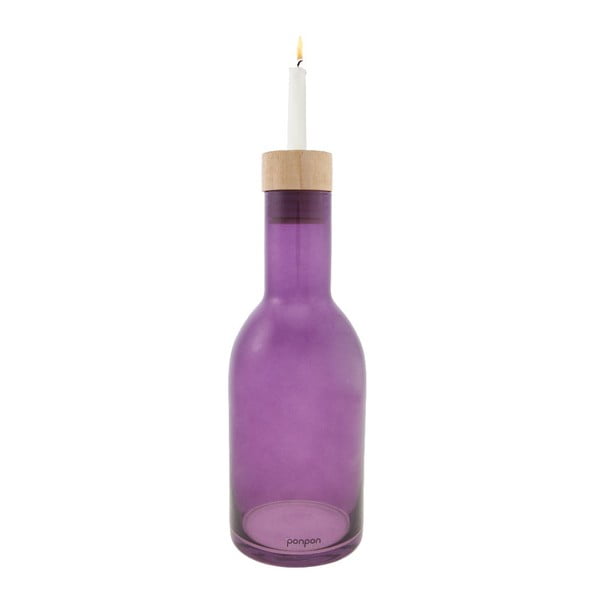 Váza/svícen Bottle 30,5 cm, fialová