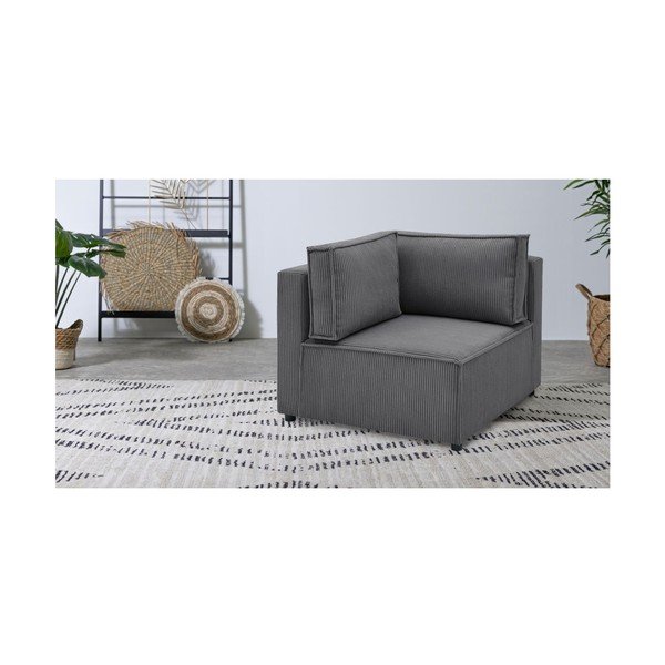 Светлосив променлив модулен диван от велур Nihad modular - Bobochic Paris-image-1