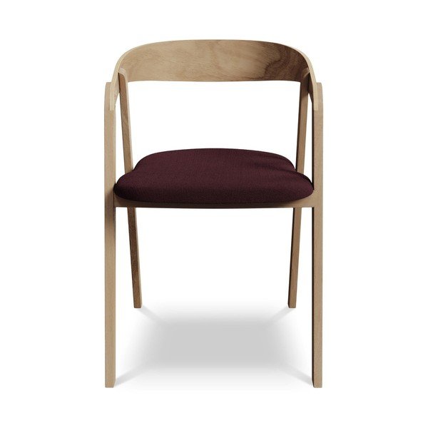 Бордо трапезен стол от масивна дървесина Erika – Makamii-image-1