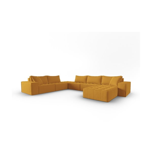 Жълт ъглов диван (ляв ъгъл/"U") Mike - Micadoni Home