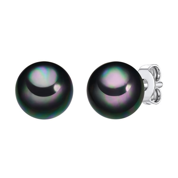 Náušnice s antracitově černou perlou Perldesse, ⌀ 0,8 cm