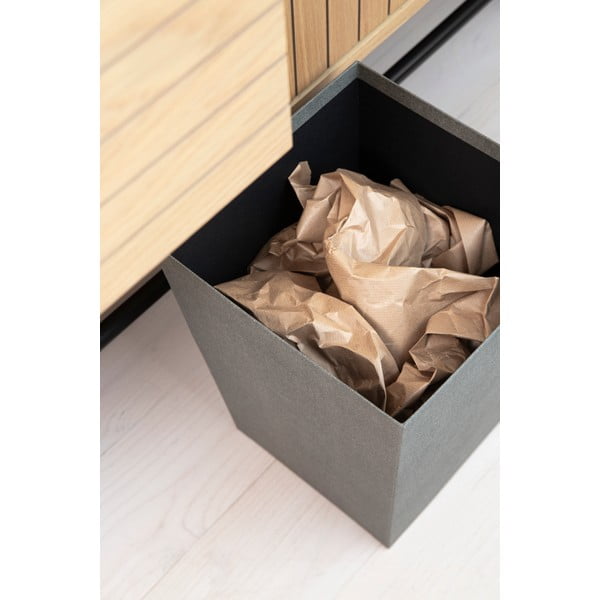 Сиво кошче за боклук Sofia Canvas Paper Laminate – Bigso-image-3