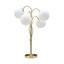 Бяла/златистa настолна лампа със стъклен абажур (височина 74 cm) Glamy – Mauro Ferretti