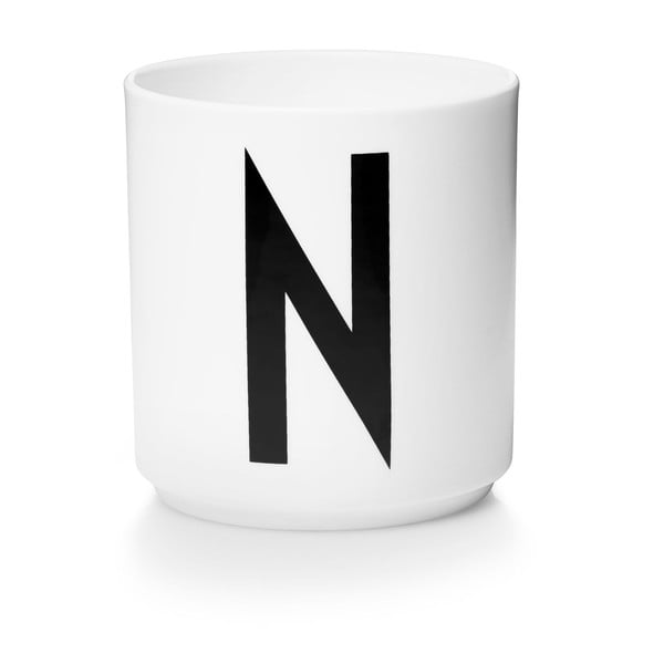 Бяла порцеланова чаша Personal N A-Z - Design Letters