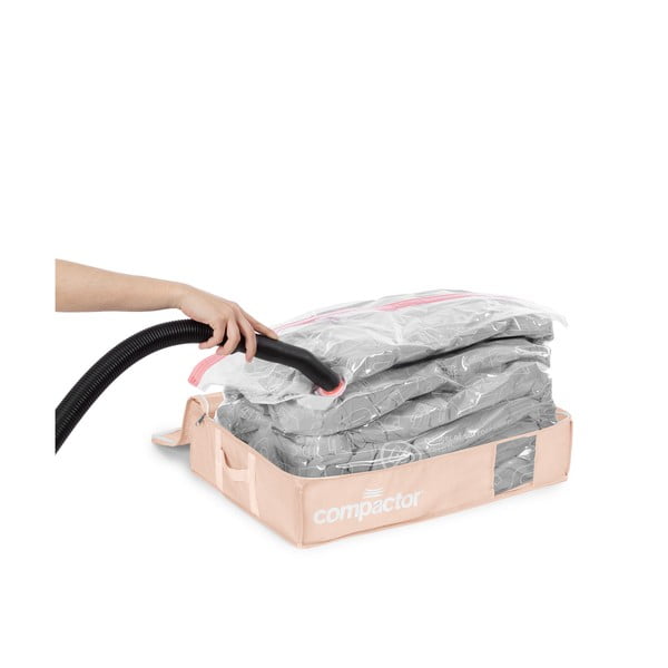 Вакуумни пластмасови кутии за съхранение под леглото в комплект 3 бр. 65x45x15,5 cm Pink Edition – Compactor-image-3