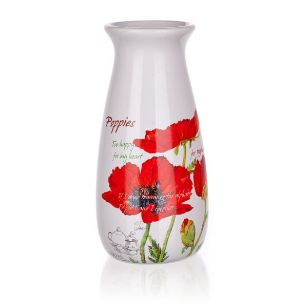 Keramická váza Banquet Red Poppy, 19 cm