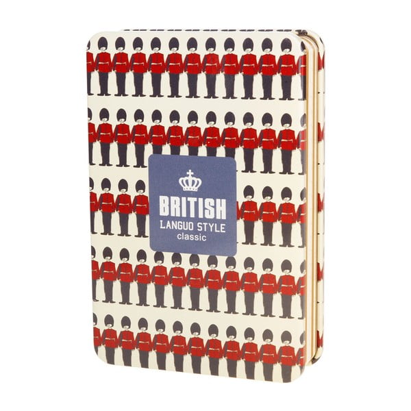 Plechový zápisník British, červený
