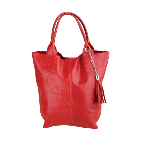 Червена кожена чанта за носене Moe - Chicca Borse