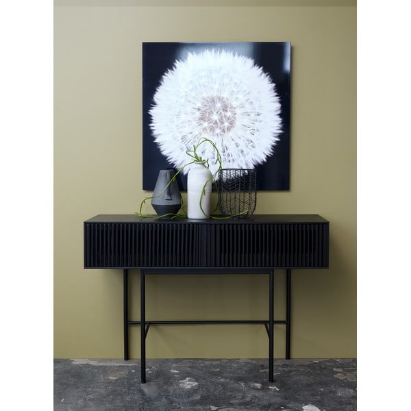 Конзолна маса от черен дъб с метални крака, дължина 120 cm Oxford - Canett-image-1