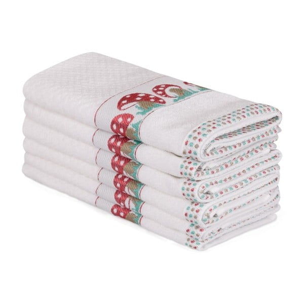 Комплект от 6 бежови памучни кърпи Beyaz Muhna, 30 x 50 cm - Foutastic