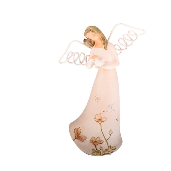 Декоративна статуетка Ангел с гълъб, височина 21 cm - Dakls
