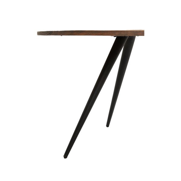 Кръгла маса за хранене в черно и тъмнокафяво с плот от акация ø 120 cm Turi - Light & Living-image-3