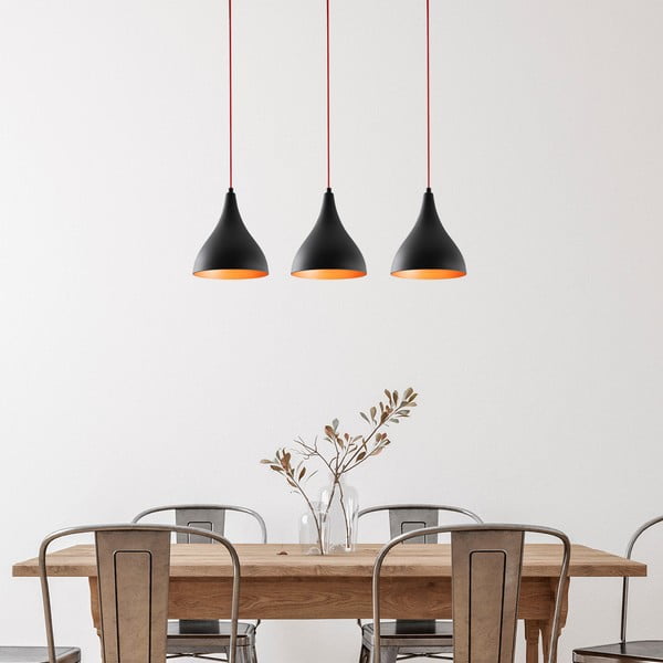 Черно висящо осветително тяло с метален абажур Berceste – Opviq lights-image-1