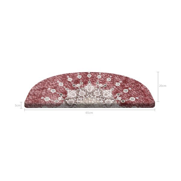 Червени стълбищни стъпала в комплект от 16 части 65x20 cm Chakra - Vitaus-image-4