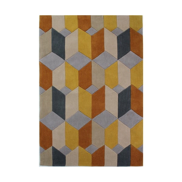 Жълт килим Обхват, 120 x 170 cm - Flair Rugs