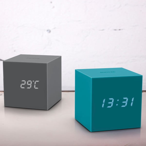 Син LED будилник Gravity Cube Gravity Cube Click - Gingko-image-1