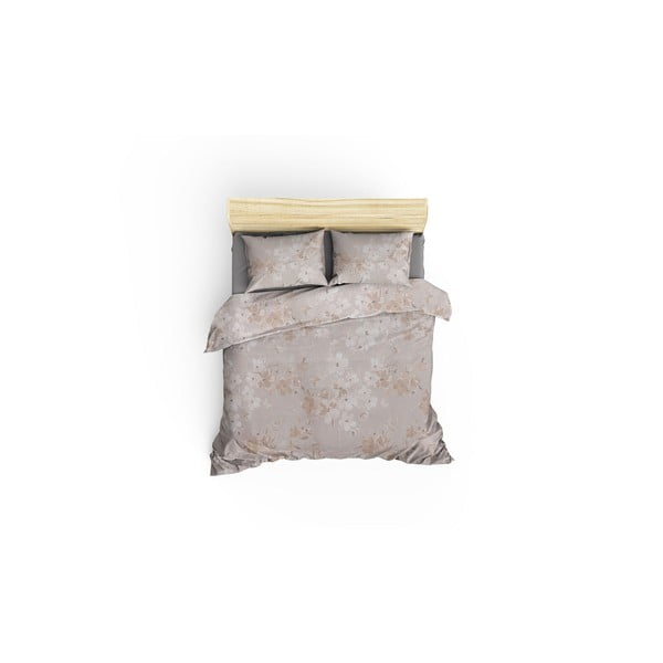 Бежово двойно /удължено памучно включено спално бельо с включен долен чаршаф 200x220 cm Elena – Mijolnir-image-3