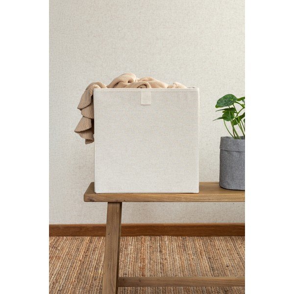 Бежова текстилна кутия за съхранение 32x31,5x31,5 cm Soft Storage Cube – Bigso-image-2