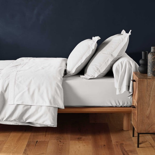 Бял еластичен памучен чаршаф 160x200 cm Lina – douceur d'intérieur-image-1