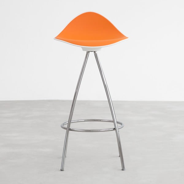 Oranžová  stolička s chromovanými nohami Stua Onda, 76 cm