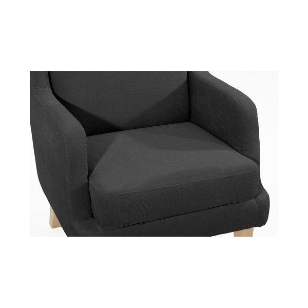 Černé křeslo ušák Max Winzer Bennet Suede-image-3