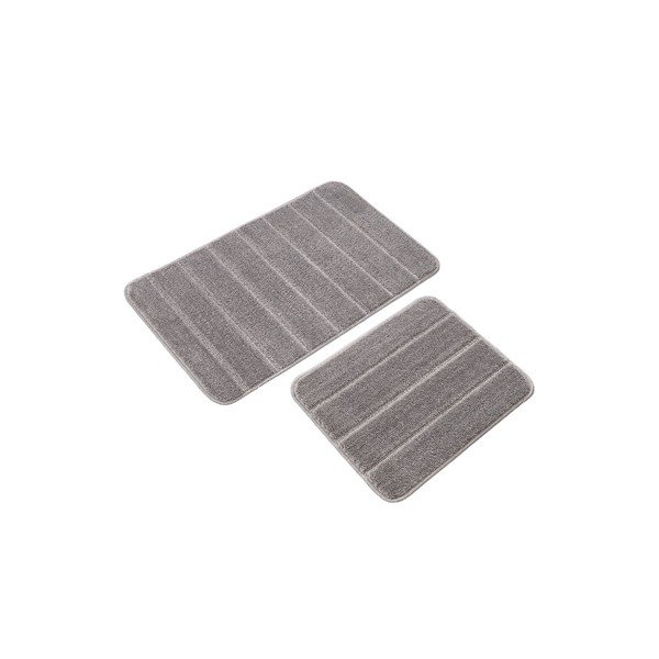 Сиви килими за баня в комплект 2 бр. 50x80 cm Yeni Cizgli – Foutastic