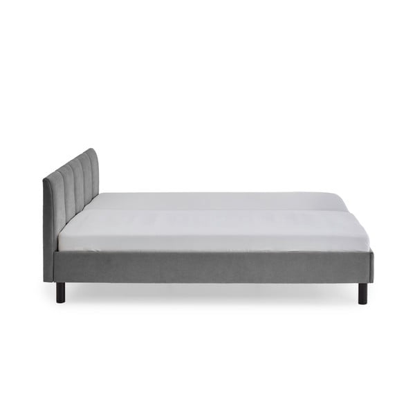 Сиво двойно легло 180x200 cm тапицирано без ламелно дъно Joker – Meise Möbel-image-3