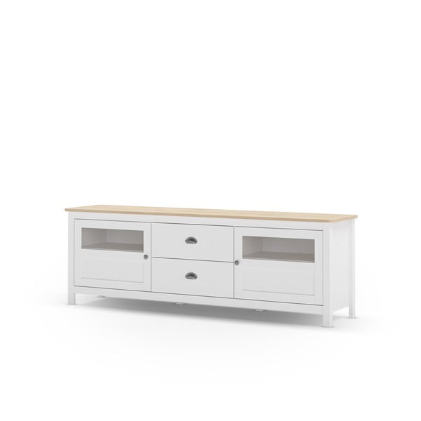 Бяла маса за телевизор от масивен бор 180x59 cm Misti – Marckeric-image-2