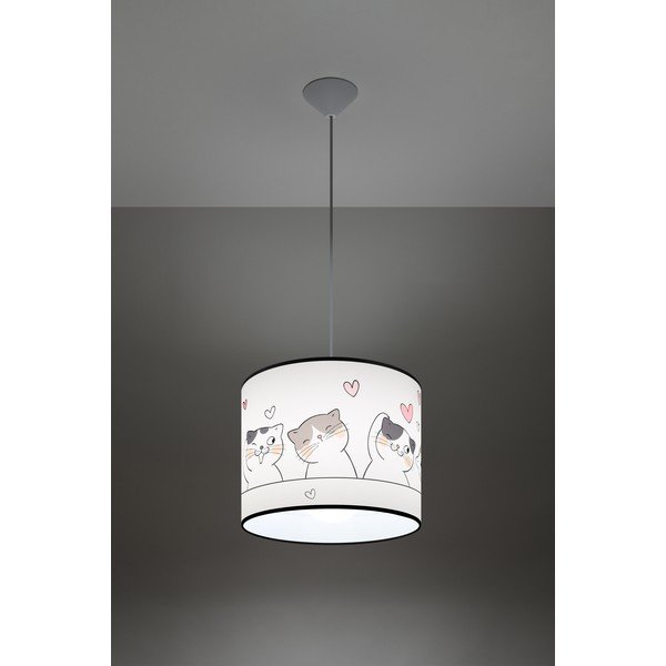 Бяло детско осветително тяло Puss – Sollux-image-1