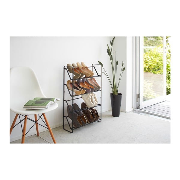 Черна етажерка за обувки с 4 нива Frame - YAMAZAKI-image-1