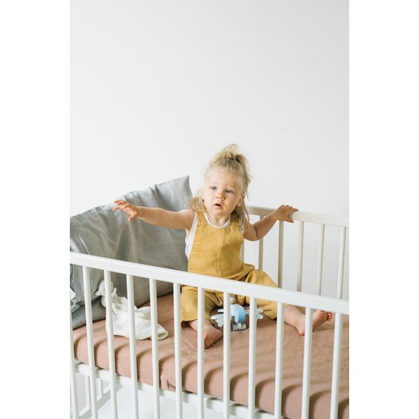 Детски оранжев ленен чаршаф Nature, 90 x 200 cm - Linen Tales-image-4