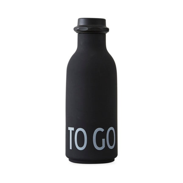 Черна бутилка за вода , 500 ml To Go - Design Letters