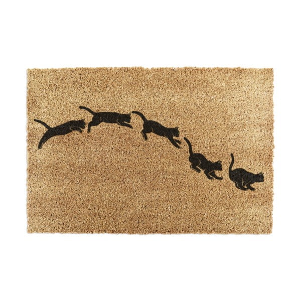 Изтривалка от кокосови влакна 60x90 cm Jumping Cats – Artsy Doormats