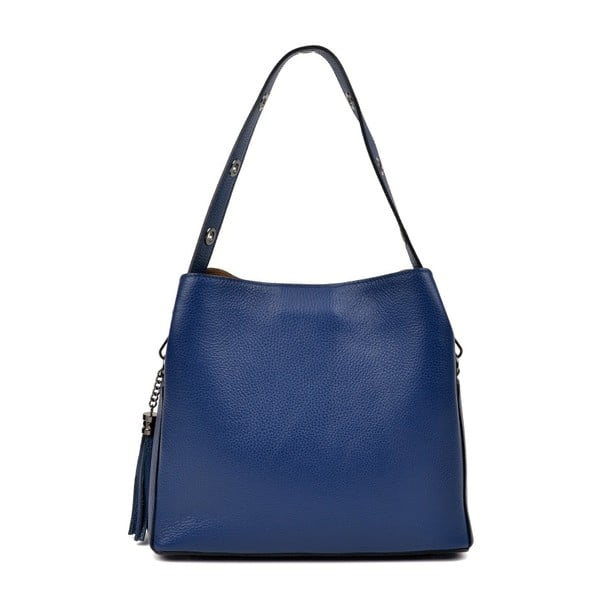 Синя кожена чанта Hilly - Isabella Rhea