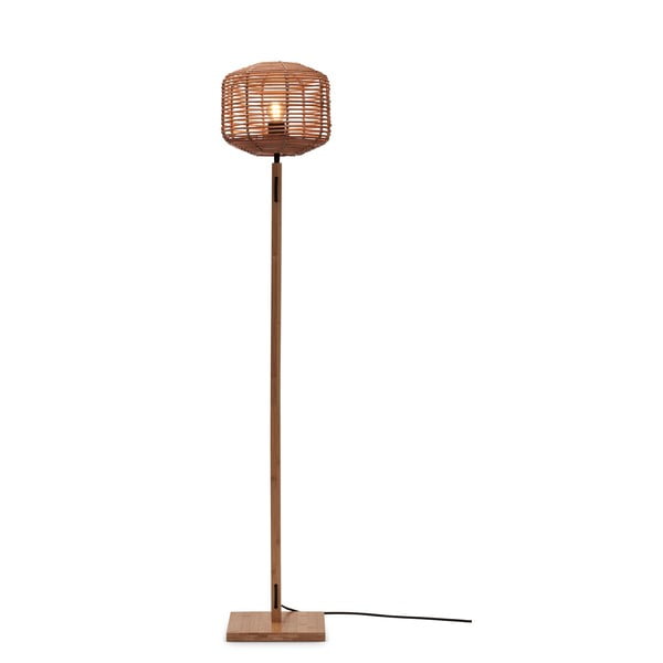 Подова лампа с абажур от ратан в естествен цвят (височина 130 cm) Tanami - Good&Mojo