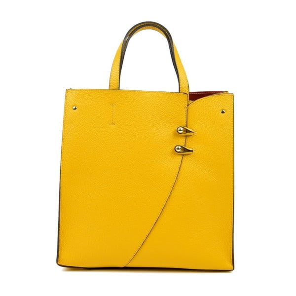 Жълта кожена чанта Calisso - Luisa Vannini