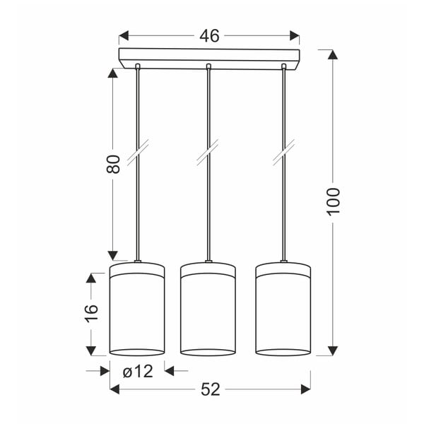 Висяща лампа със стъклен абажур в черно-природен цвят ø 12 cm Wels - Candellux Lighting-image-1