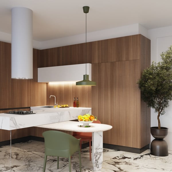 Зелено висящо осветително тяло ø 35 cm Vito – Sollux-image-1