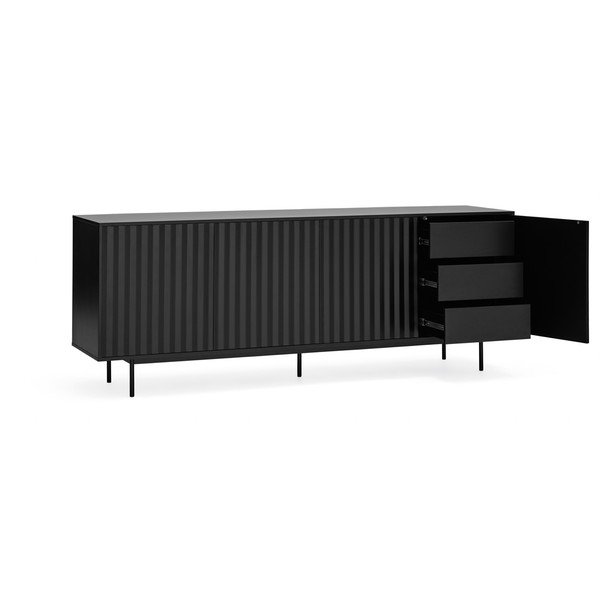 Черен нисък скрин 211x80 cm Sierra – Teulat-image-3