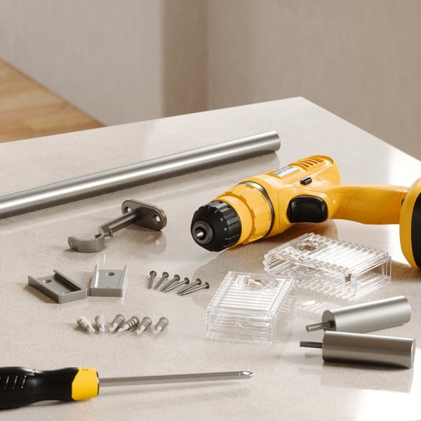 Стоманен разширяем прът за завеси в матово сребрист цвят 107 - 305 cm Flute – Umbra-image-1