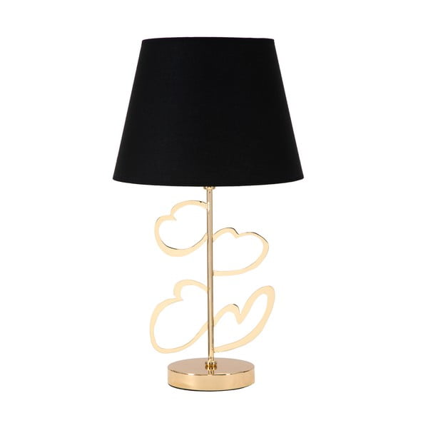 Настолна лампа в черно и златно Glam Heart, височина 61 cm Harts - Mauro Ferretti
